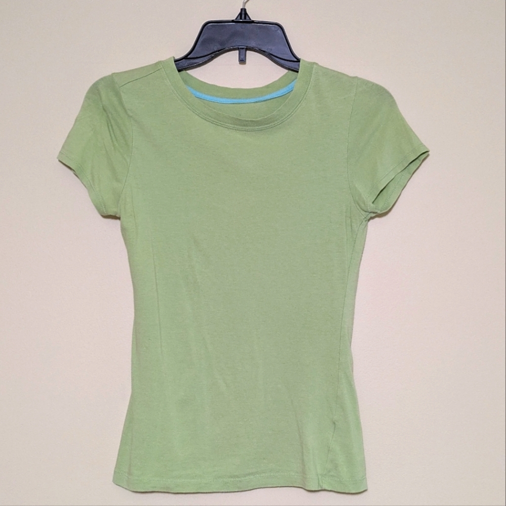 Fashion Bug Green Fitted Cap Sleeve T-Shirt